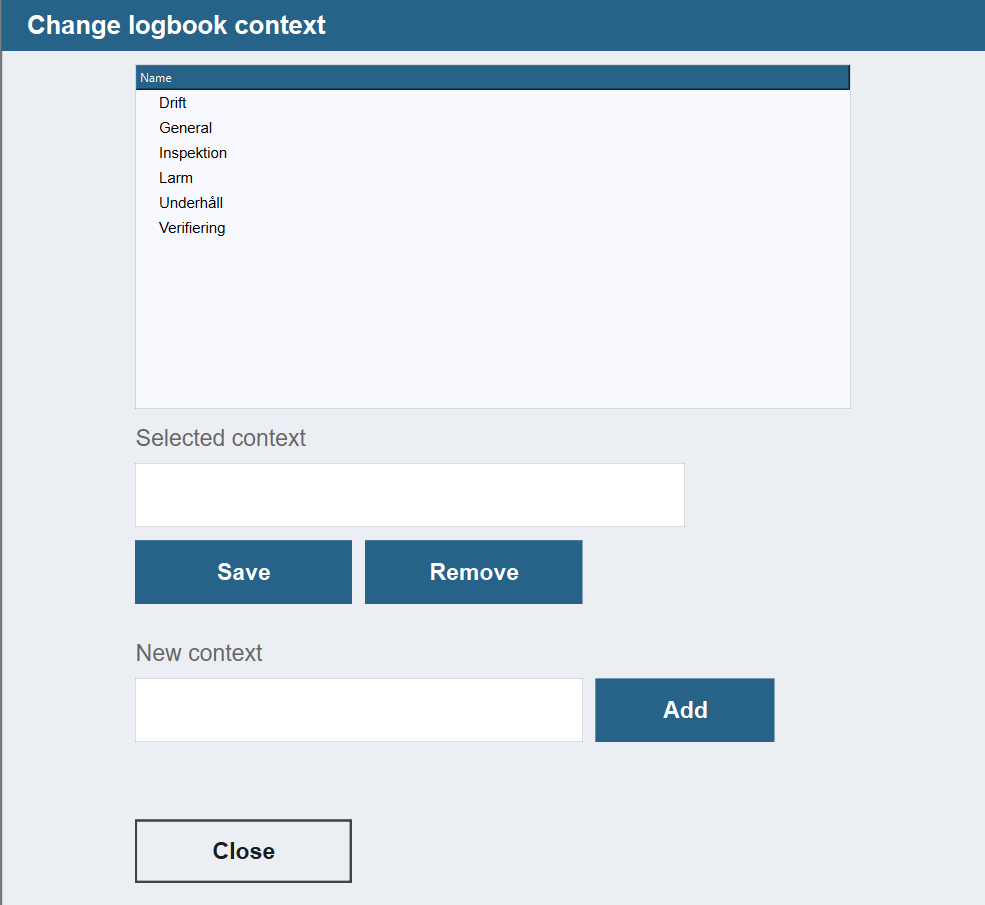 Context management view